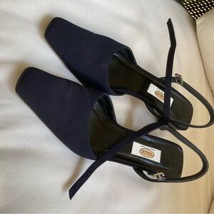 Talbots Navy Slingback Heels